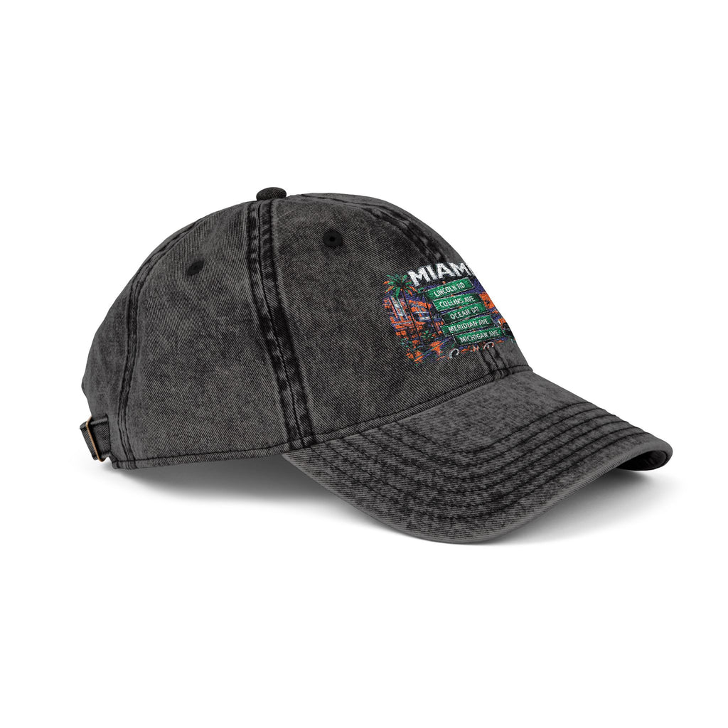 B & B Miami' Floral Flag Patch Vintage Embroidered Cap