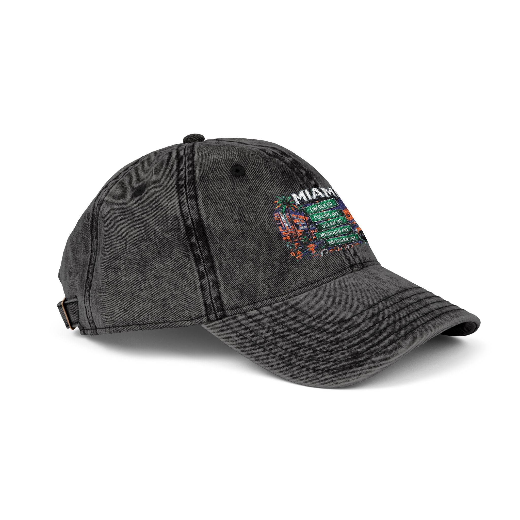 B & B Miami' Floral Flag Patch Vintage Embroidered Cap