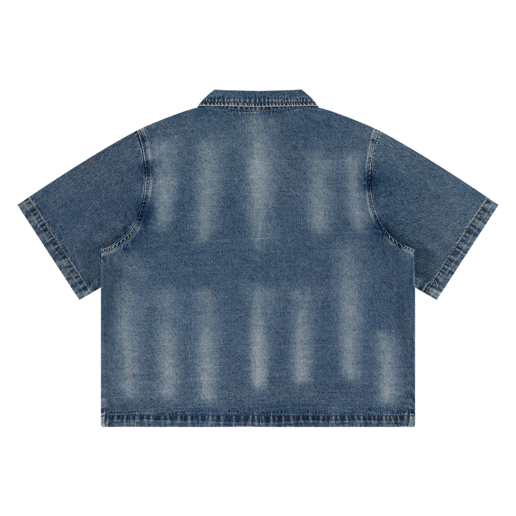 Mens' SAY IT OUT LOUD'  Vintage Washed Full-Zip Denim Shirt