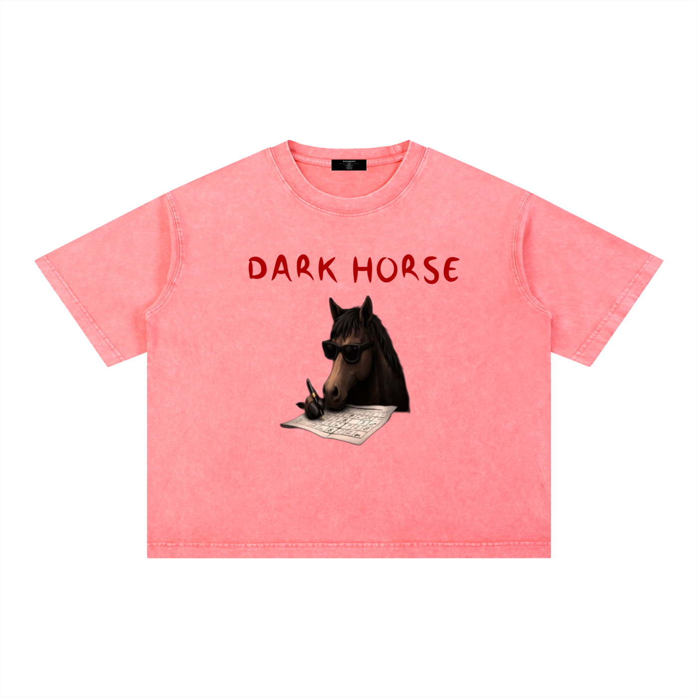 Mens 'DARK HORSE" Mineral Wash Boxy Cotton Tee