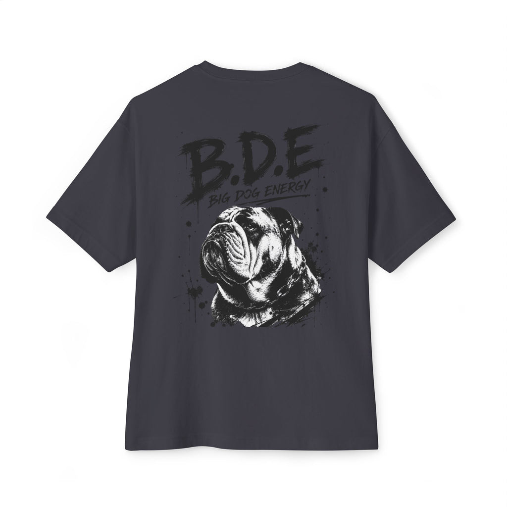 B.D.E. Bulldog Graphic Tee — "Big Dog Energy" Oversized Boxy T-Shirt