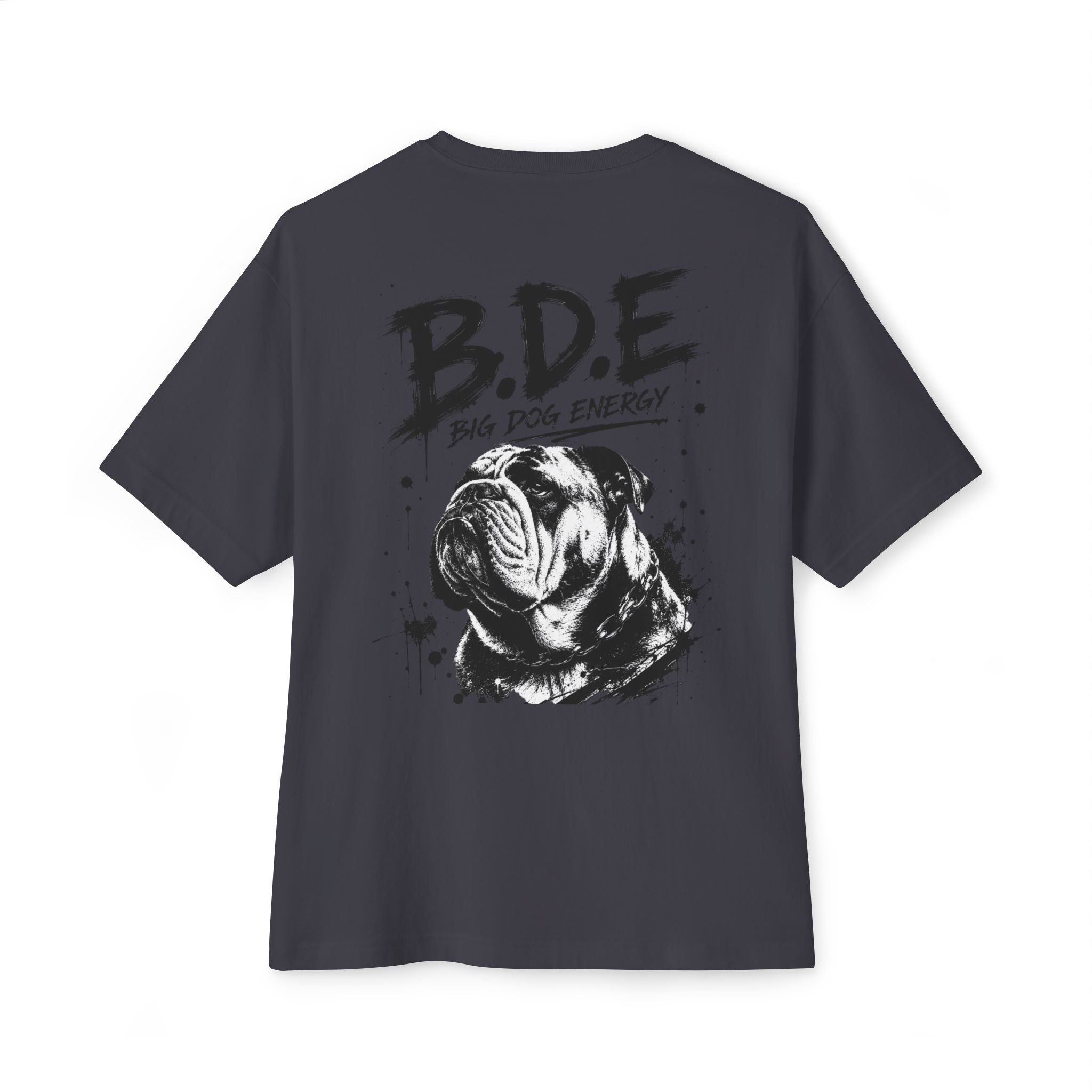 B.D.E. Bulldog Graphic Tee — "Big Dog Energy" Oversized Boxy T-Shirt
