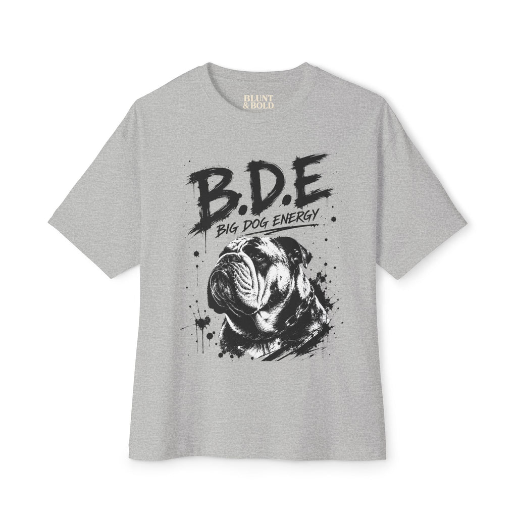 B.D.E. Bulldog Graphic Tee — "Big Dog Energy" Oversized Boxy T-Shirt