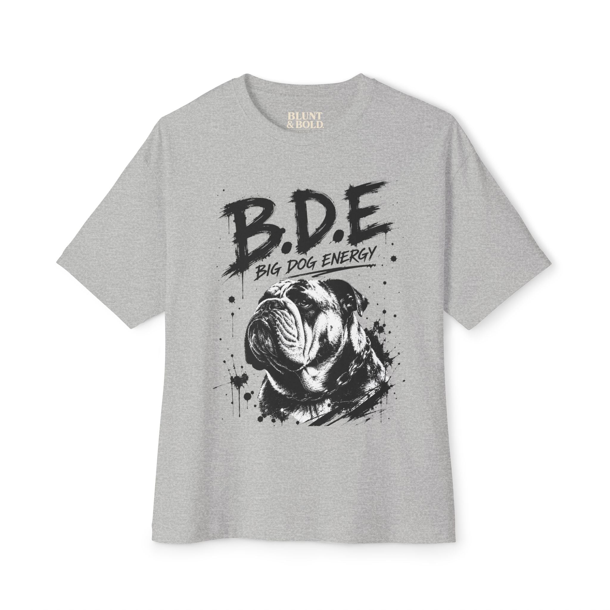 B.D.E. Bulldog Graphic Tee — "Big Dog Energy" Oversized Boxy T-Shirt