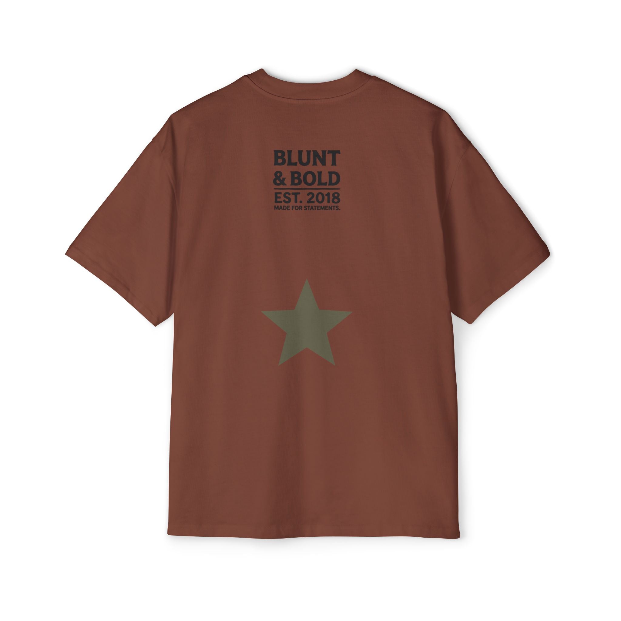 I'm An Enigma Oversized Tee — Graphic Men’s Heavy Cotton Shirt with Back Star & "Blunt & Bold" Print