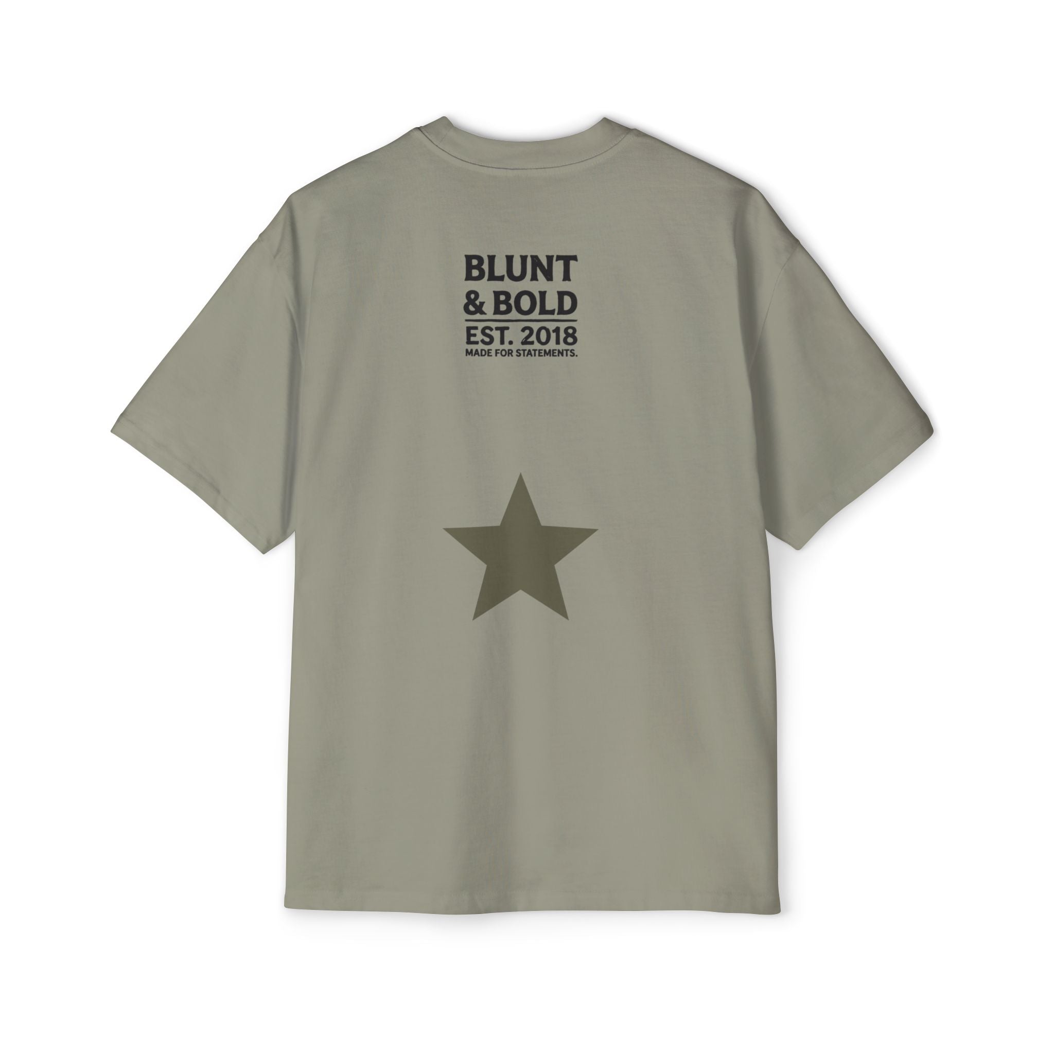 I'm An Enigma Oversized Tee — Graphic Men’s Heavy Cotton Shirt with Back Star & "Blunt & Bold" Print