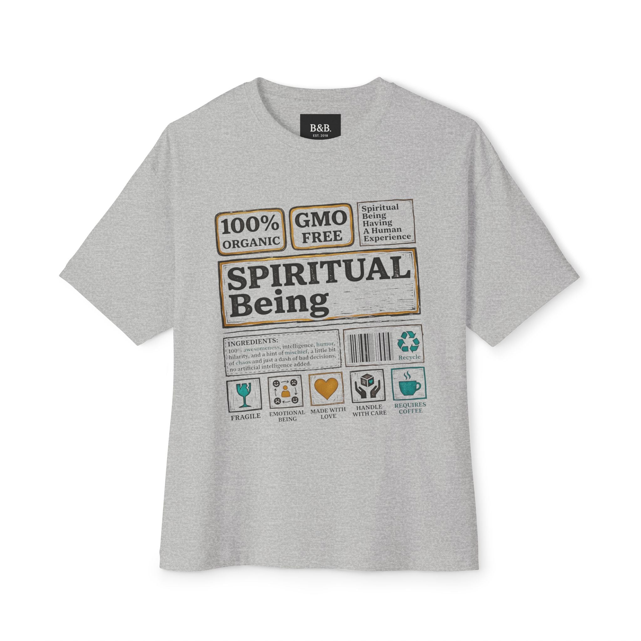 Mens Spiritual Being  OSZ Edition Graphic  Oversized Tee