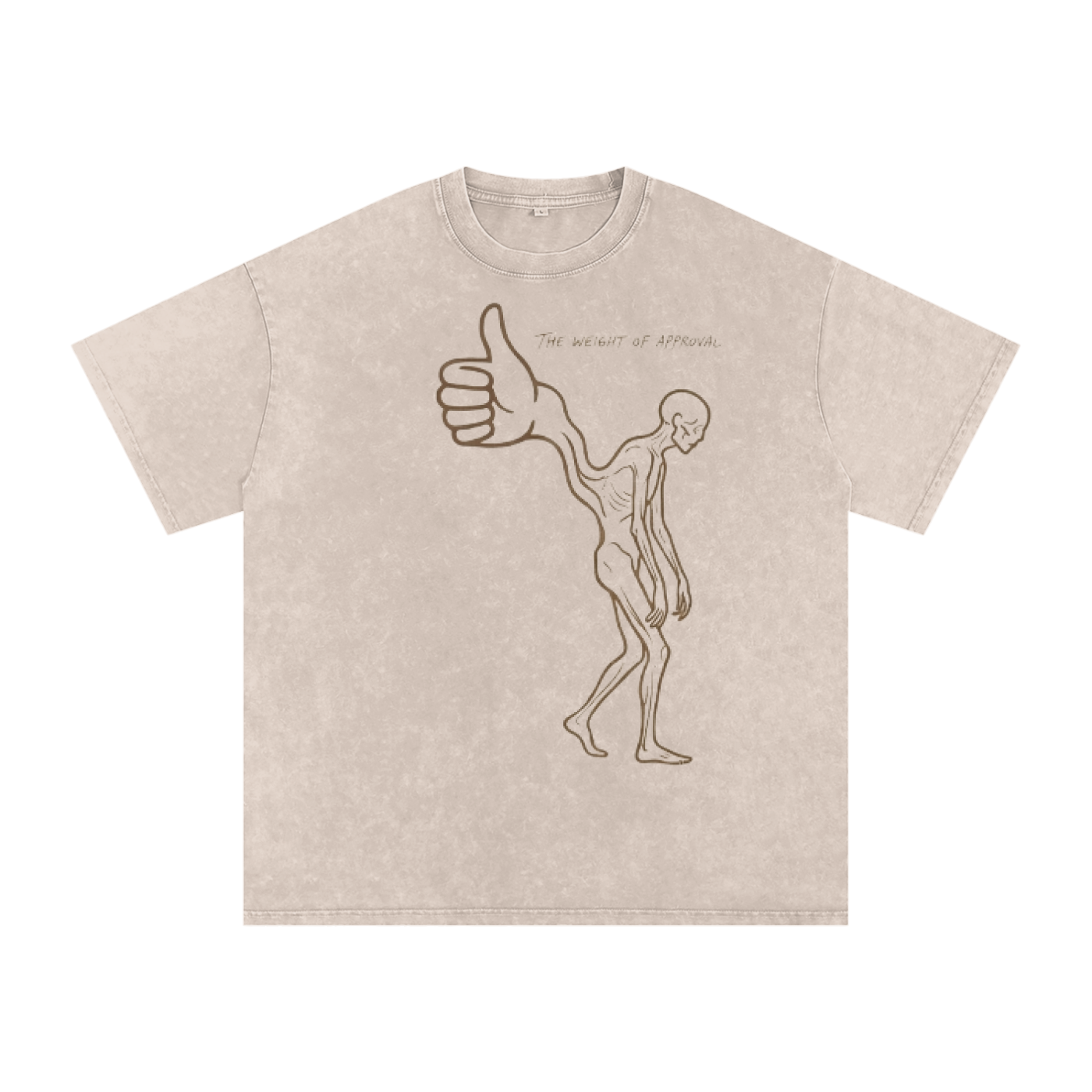 Mens 'WEIGHT OF APPROVAL' Snow Washed Oversized Cotton T-Shirt