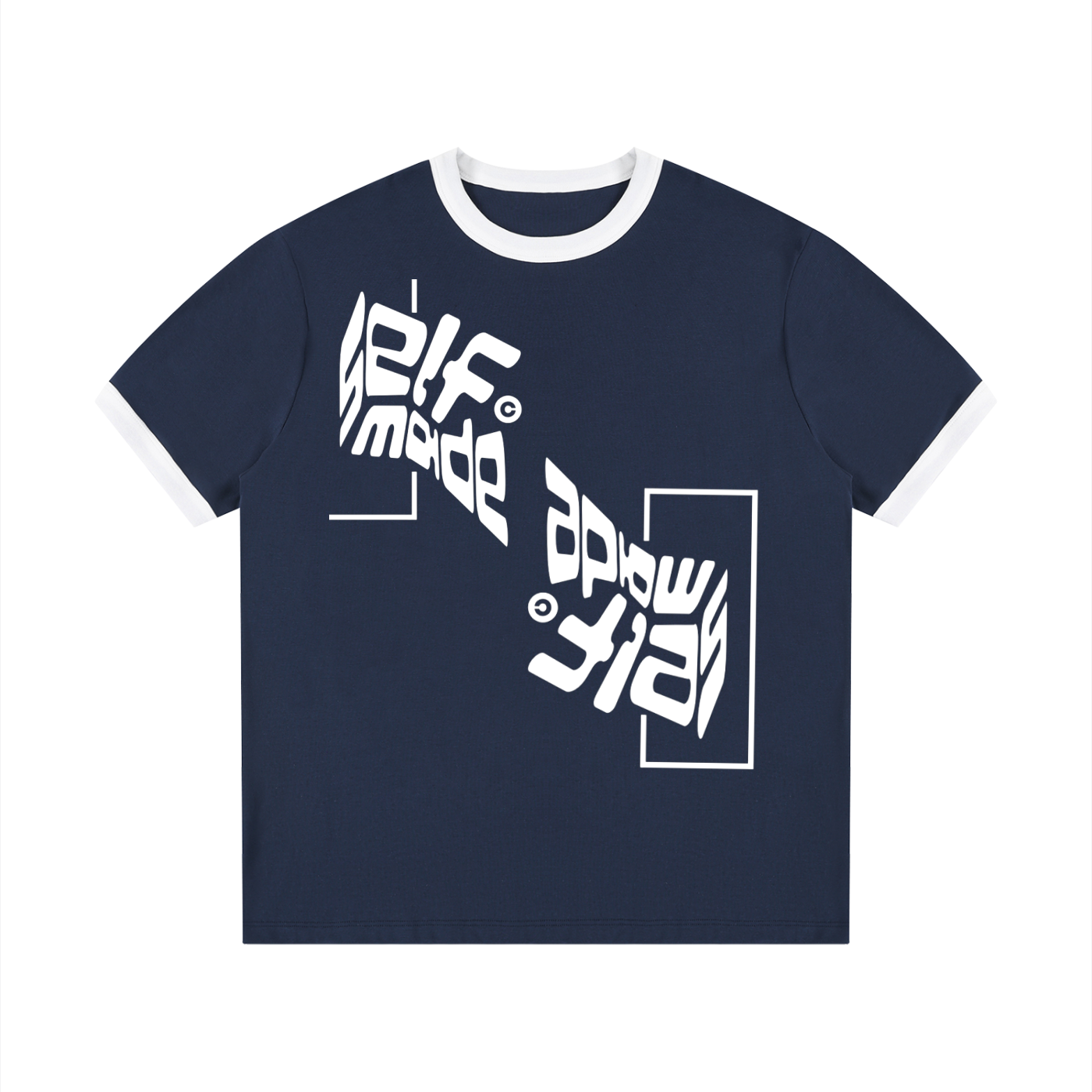 Mens 'SELF MADE; Contrast Edge Ribbed Crewneck Tee
