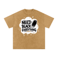 MENS 'NEED  BLACK EVERYTHING 'Snow Washed Oversized Cotton TEE