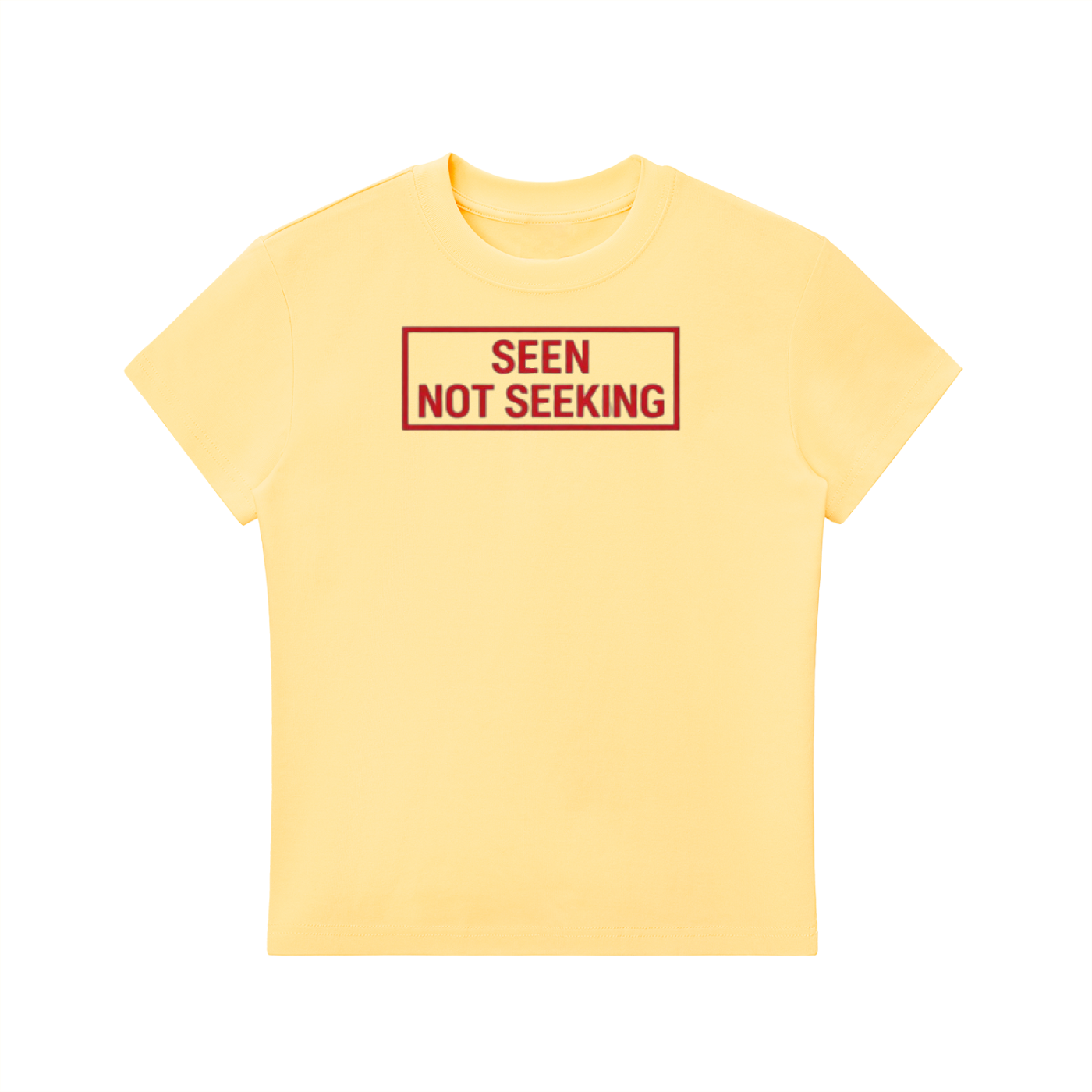 Womens 'SEEN NOT SEEKING' Essential Bodycon Crewneck Tee