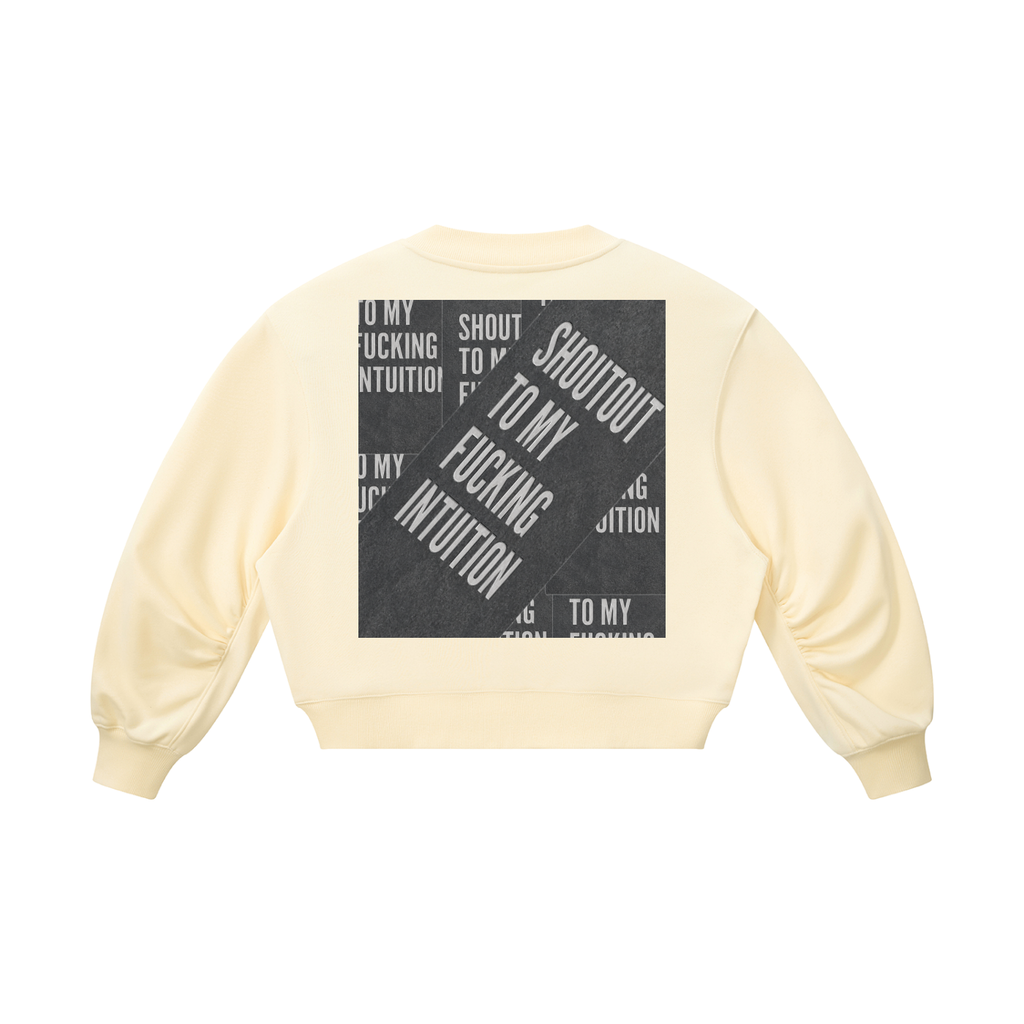 WOMENS 'MY INTUITION' (explicit)  Crop V-Neck Sweatshirt