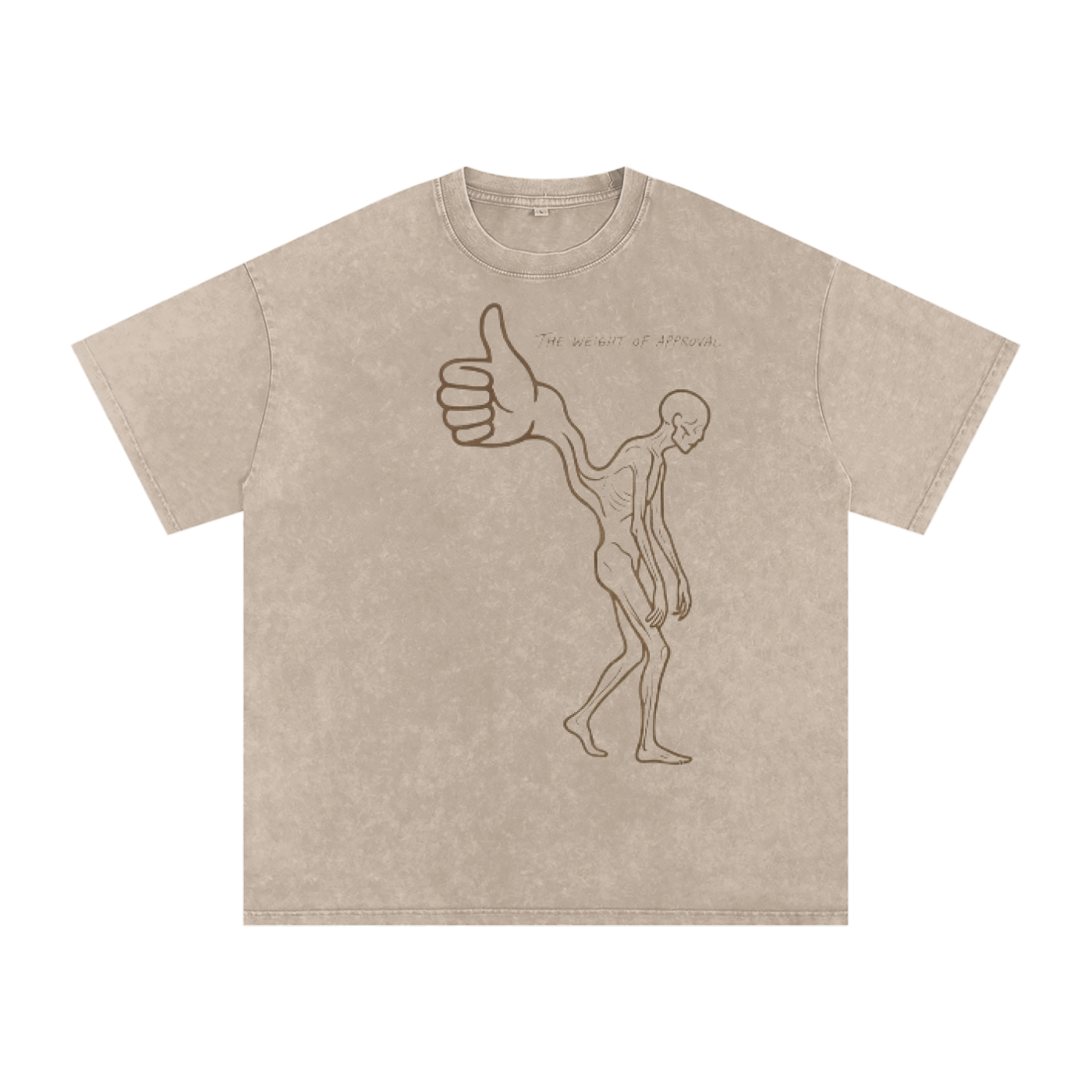 Mens 'WEIGHT OF APPROVAL' Snow Washed Oversized Cotton T-Shirt