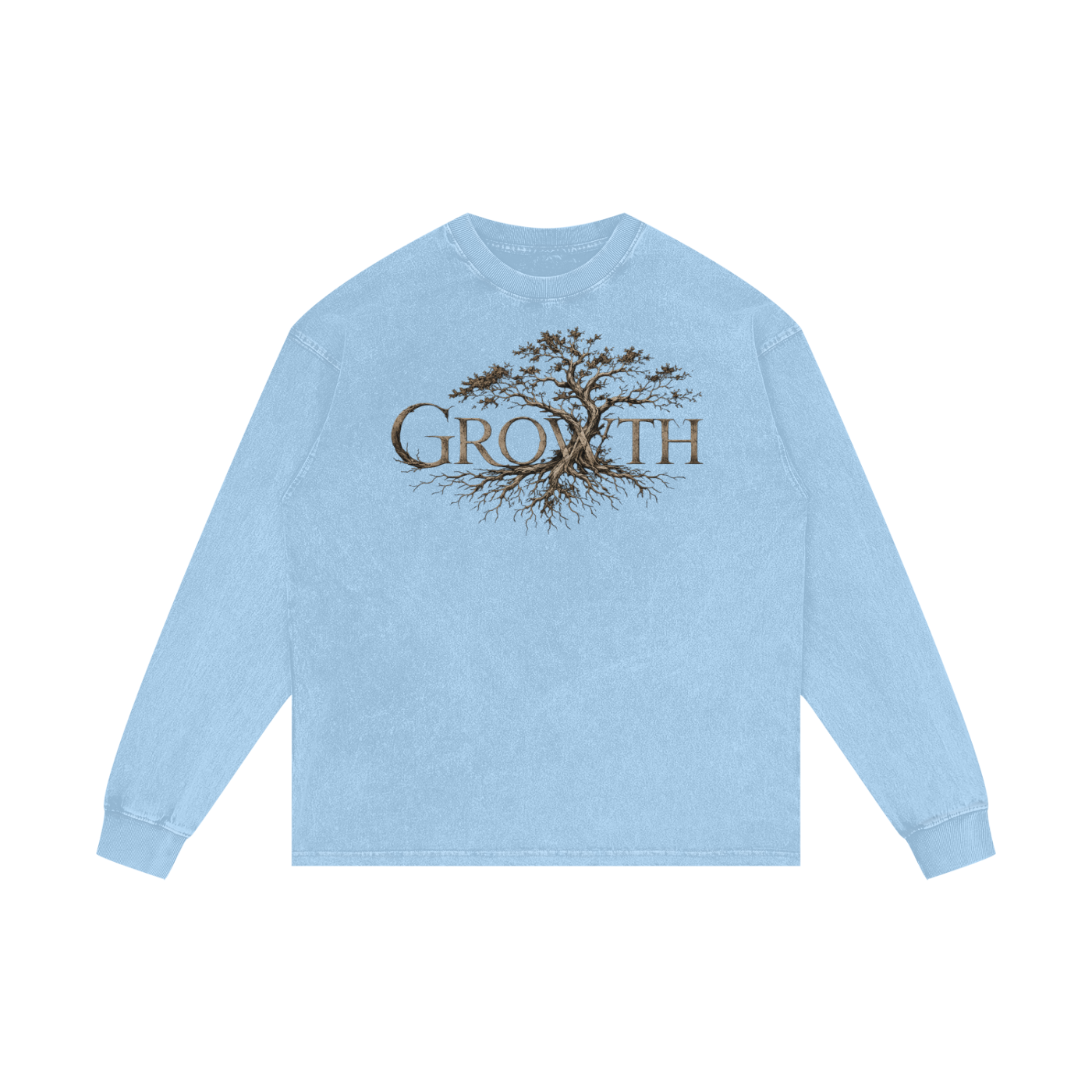 MENS 'GROWTH' Acid Wash Oversize Long Sleeve TEE