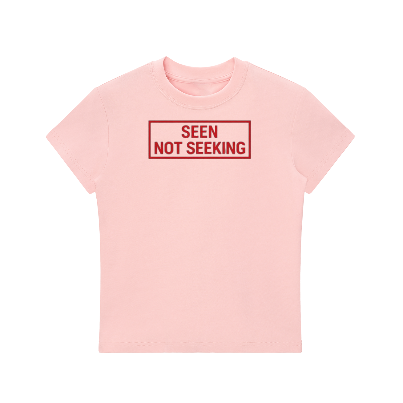 Womens 'SEEN NOT SEEKING' Essential Bodycon Crewneck Tee