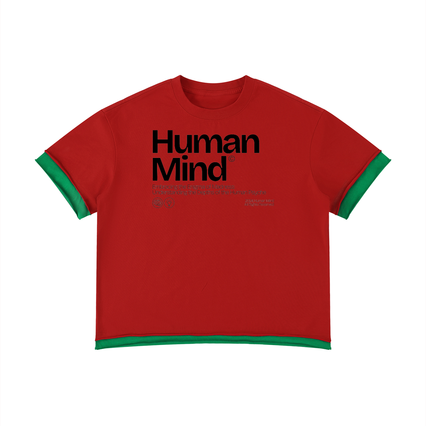 Mens Human Mind Boxy Color Block Tee
