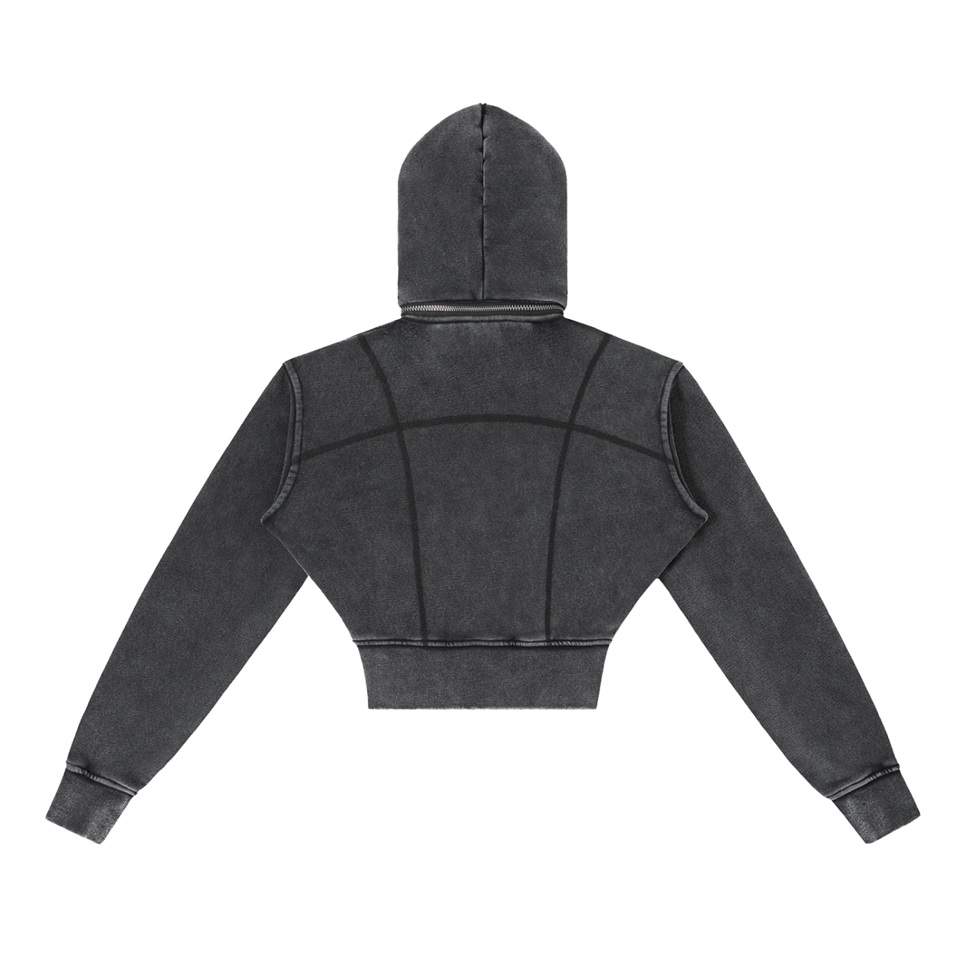 Womens 'STAY WILD' Vintage Washed Cropped Fleece Hoodie