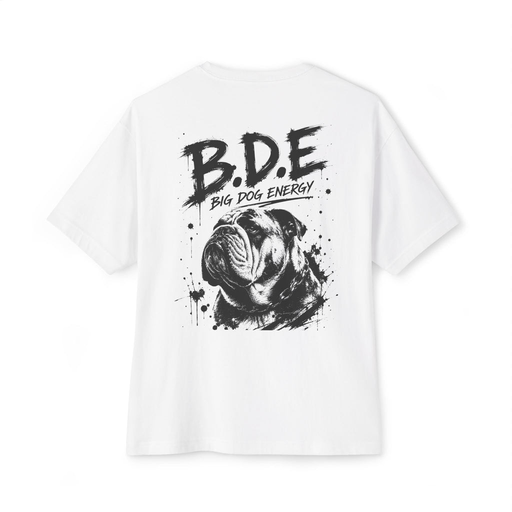 B.D.E. Bulldog Graphic Tee — "Big Dog Energy" Oversized Boxy T-Shirt
