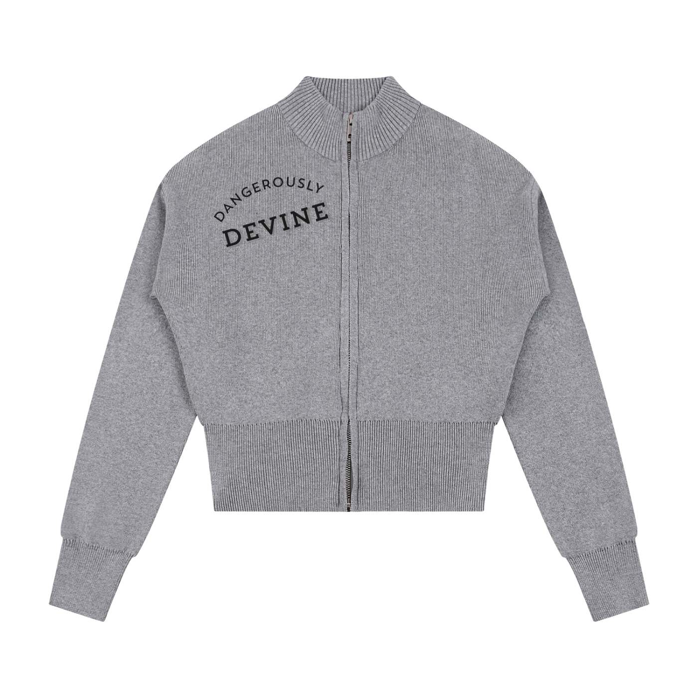 WOMENS ' DANGEROUSLY DEVINE' ' Mock Neck Zip Up Cardigan