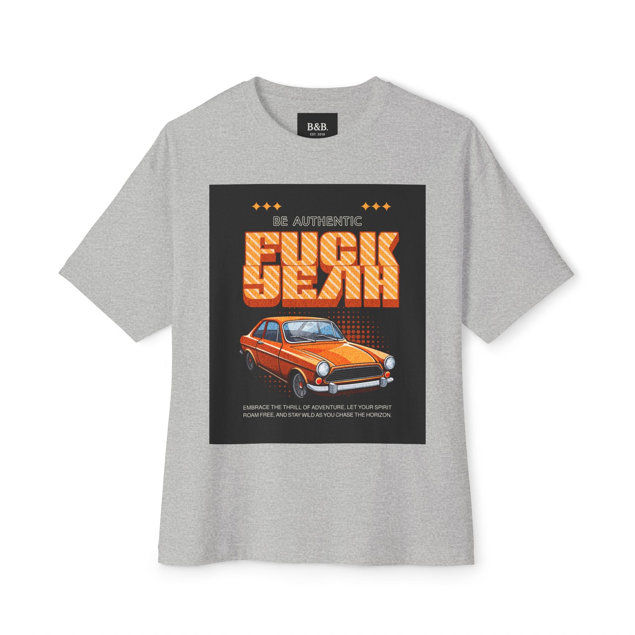 Mens FUCK YEAH Retro Oversized Box Tee