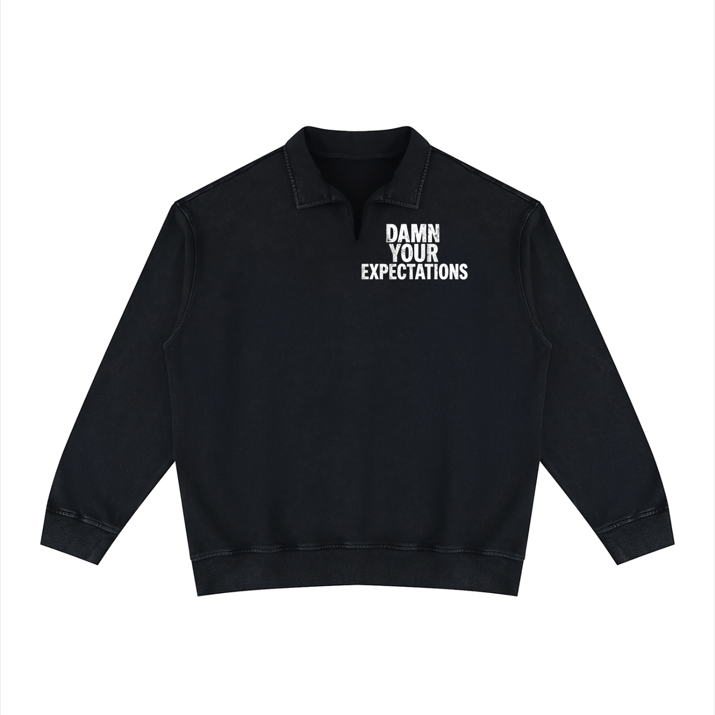 Unisex Vintage Wash Collared Sweatshirt