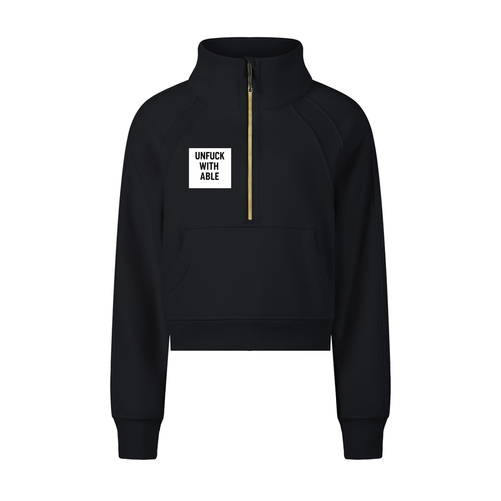 Womens Cropped Half-Zip Sweatshirt
