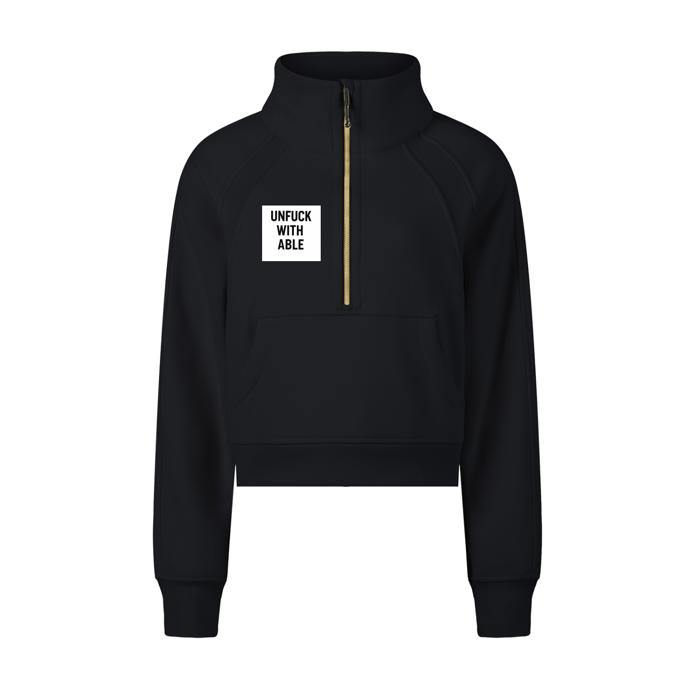 Womens Cropped Half-Zip Sweatshirt