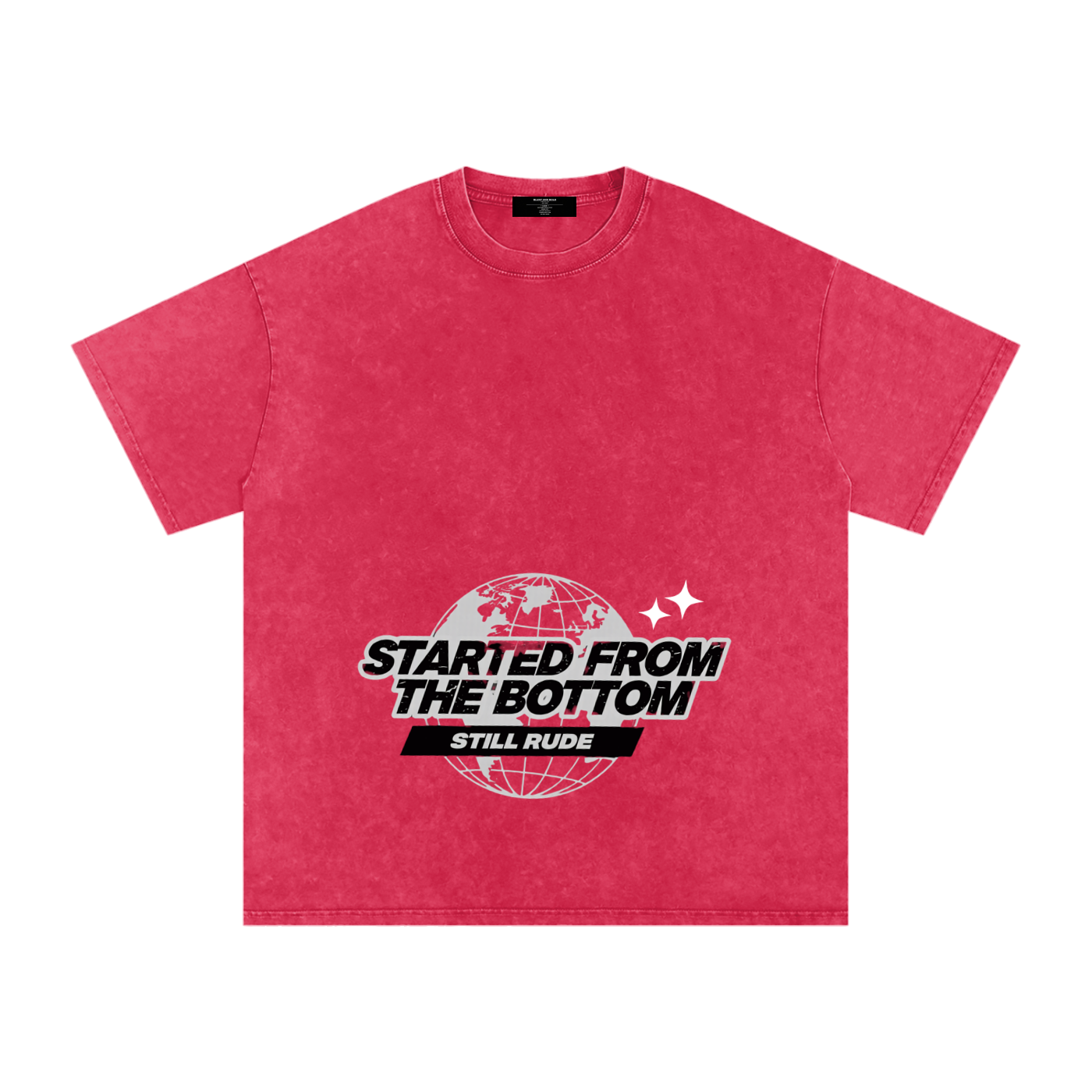 MENS ' FROM THE BOTTOM ' Snow Washed Oversized Cotton TEE