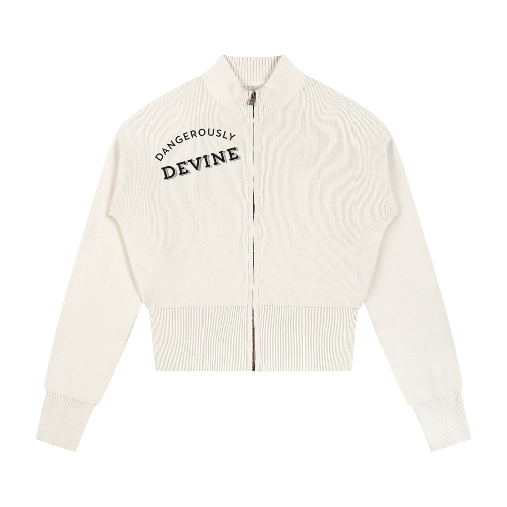 WOMENS ' DANGEROUSLY DEVINE' ' Mock Neck Zip Up Cardigan
