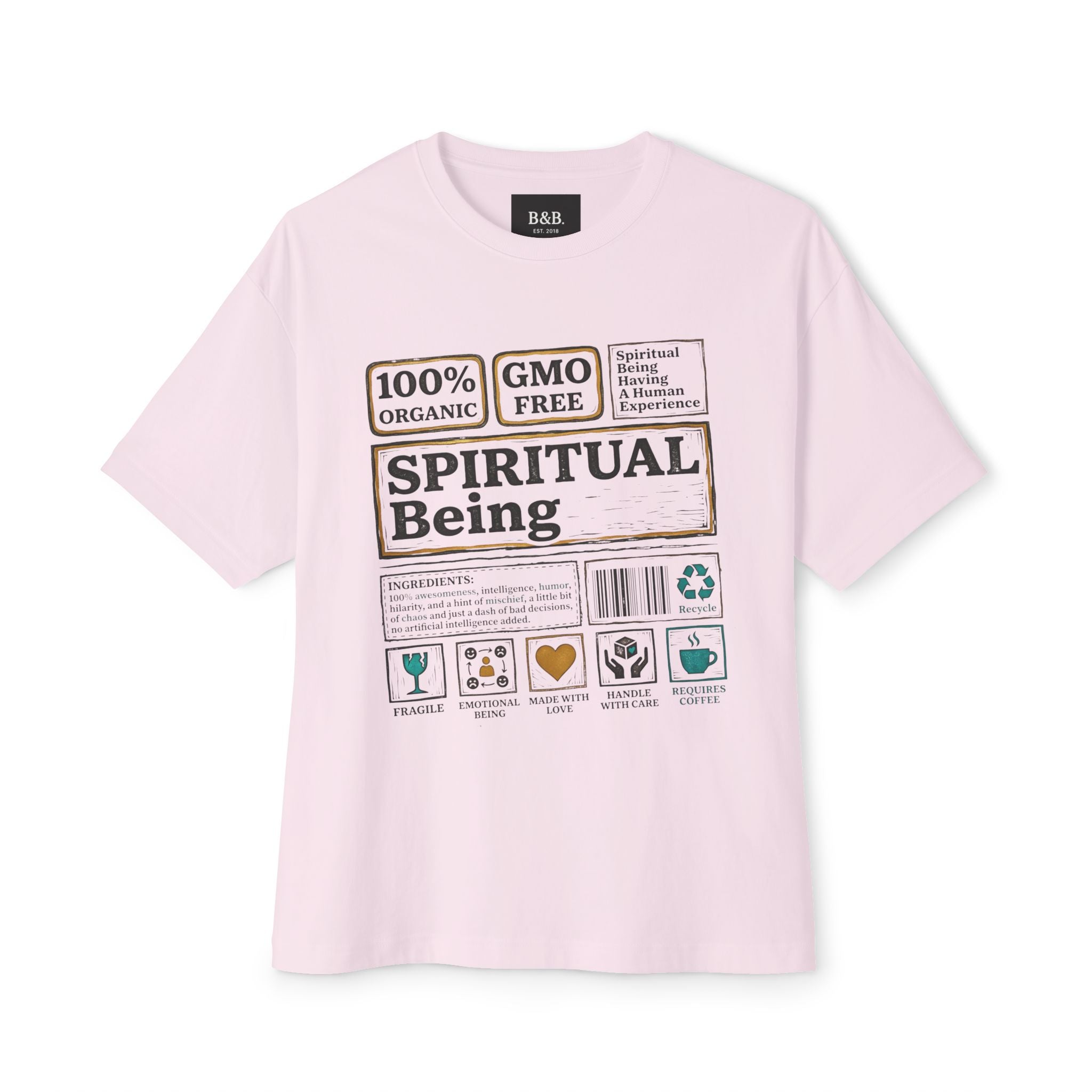 Mens Spiritual Being  OSZ Edition Graphic  Oversized Tee