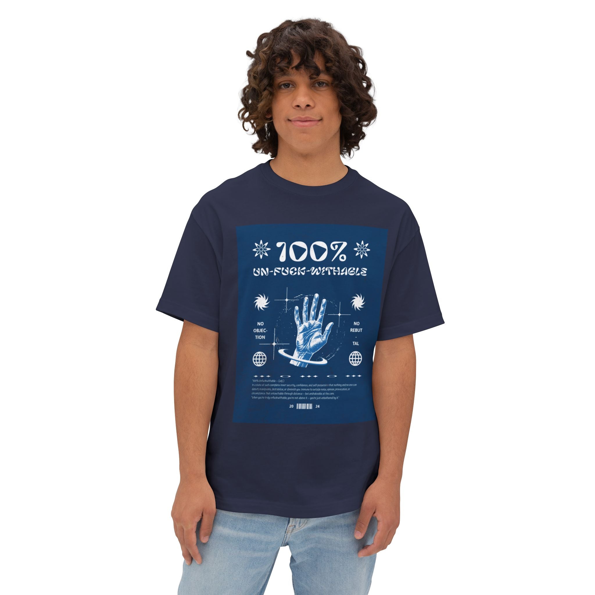 Mens Vintage Mystic  UNFUCKWITHABLE 00%  Oversized Graphic Tee