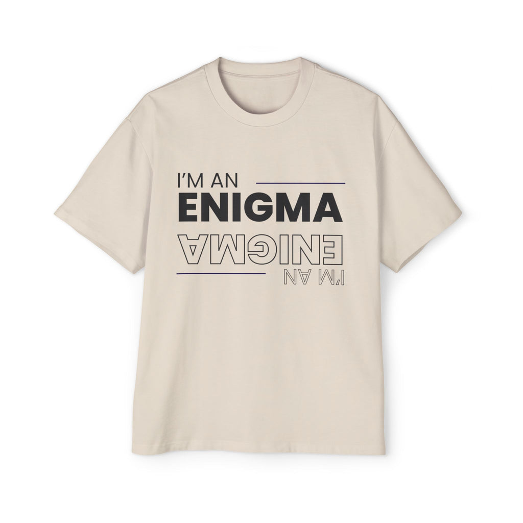 I'm An Enigma Oversized Tee — Graphic Men’s Heavy Cotton Shirt with Back Star & "Blunt & Bold" Print