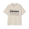 I'm An Enigma Oversized Tee — Graphic Men’s Heavy Cotton Shirt with Back Star & "Blunt & Bold" Print