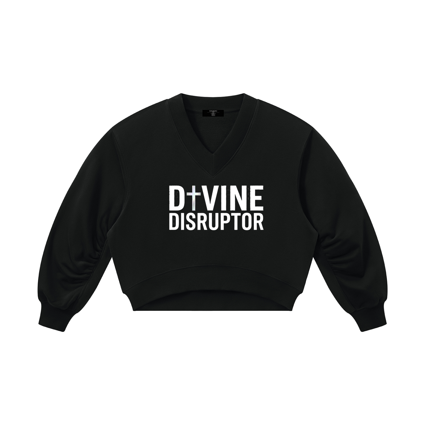 Women’s 'DIVINE DISRUPTOR' Crop V-Neck Sweat Top