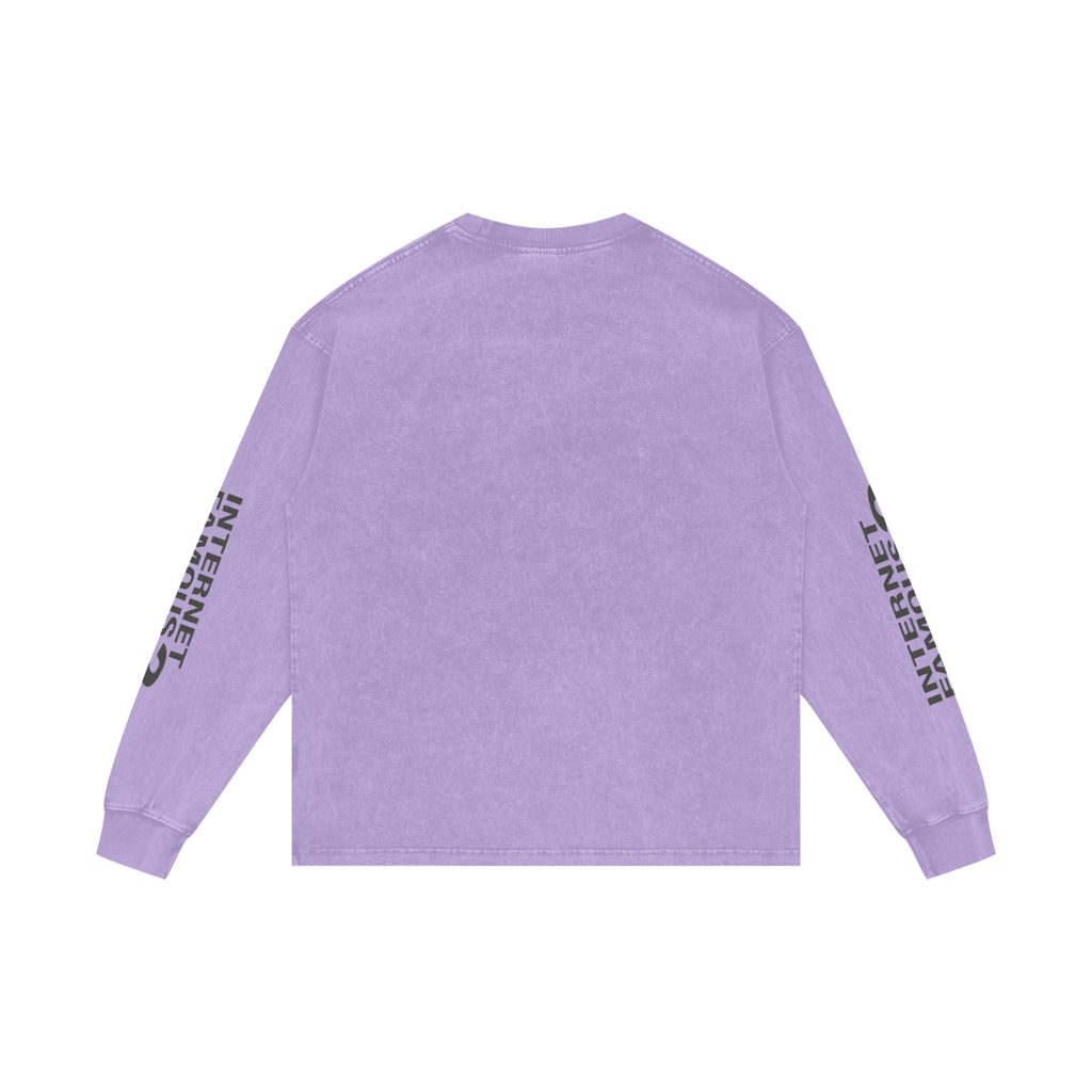 MENS '  INTERNET FAMOUS ; Acid Wash Oversize Long Sleeve TEE