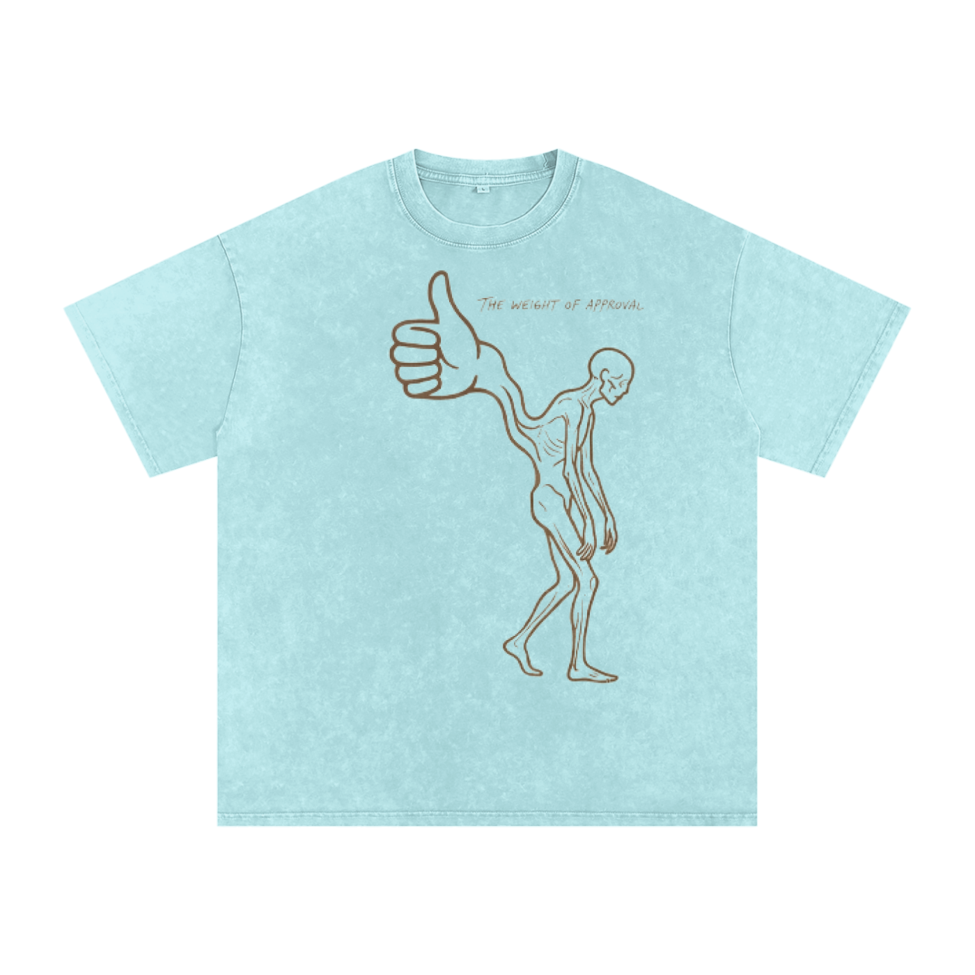 Mens 'WEIGHT OF APPROVAL' Snow Washed Oversized Cotton T-Shirt