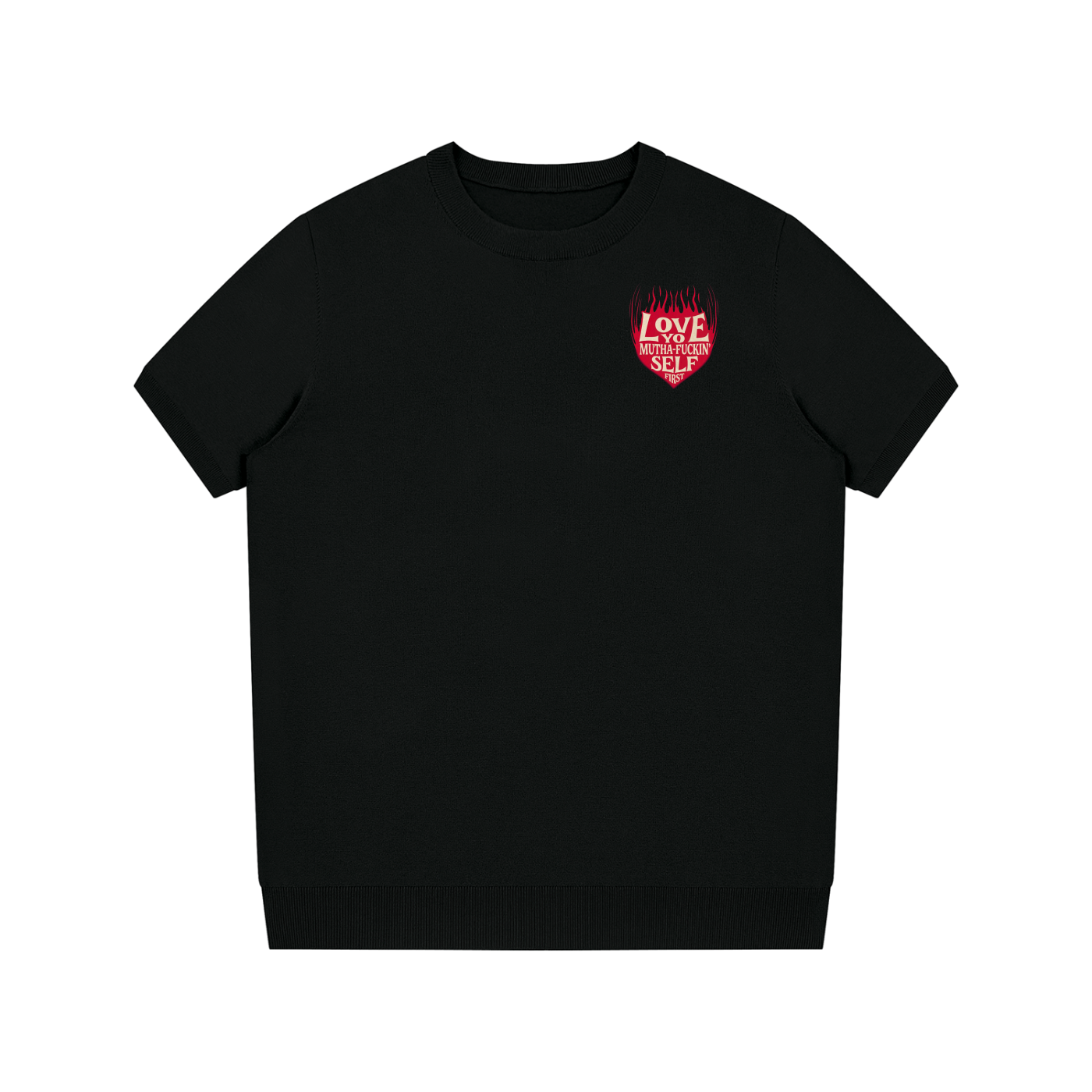 Mens 'LOVE YA FCKN SELF' Crewneck Knit Tee
