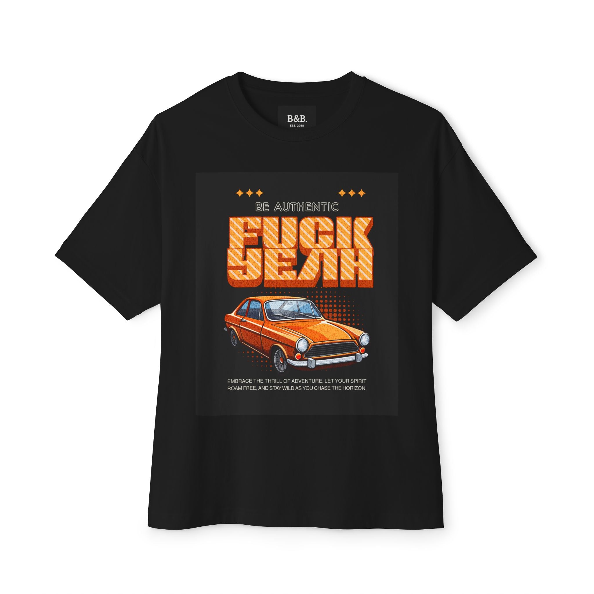 Mens FUCK YEAH Retro Oversized Box Tee