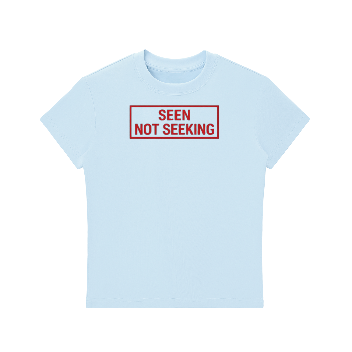 Womens 'SEEN NOT SEEKING' Essential Bodycon Crewneck Tee
