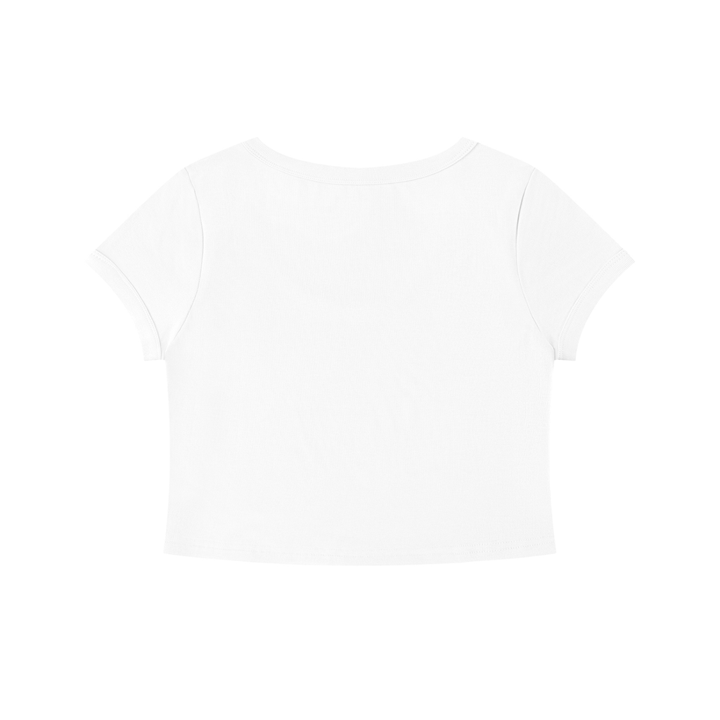 Womens 'ENIGMA' Solid Color Slim Crop Tee