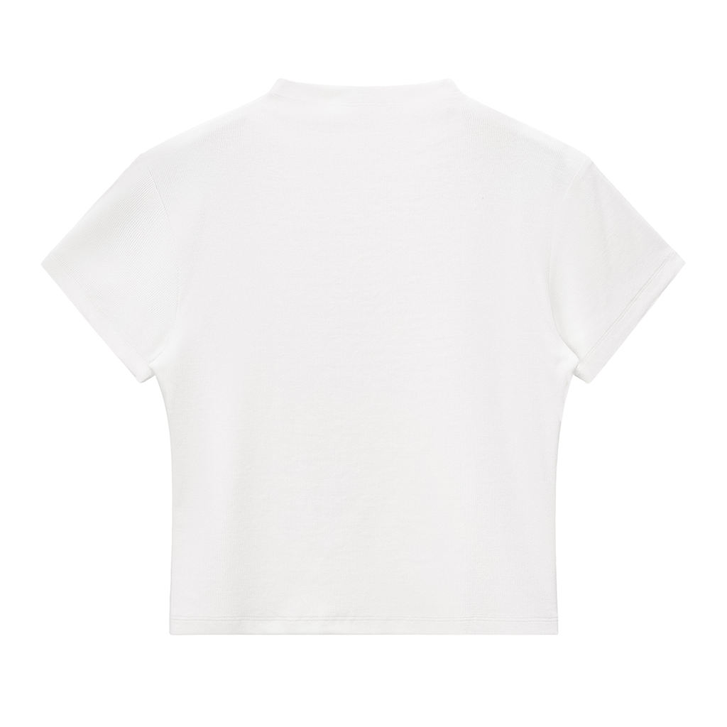 Womens 'FREEDOM" Essential Slim Fit Mock Neck Tee