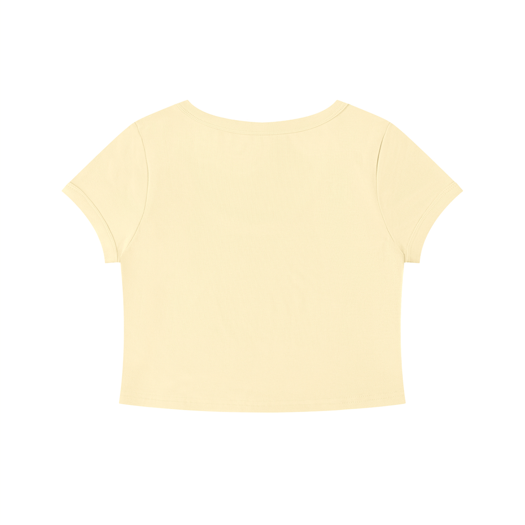 Womens 'ENIGMA' Solid Color Slim Crop Tee