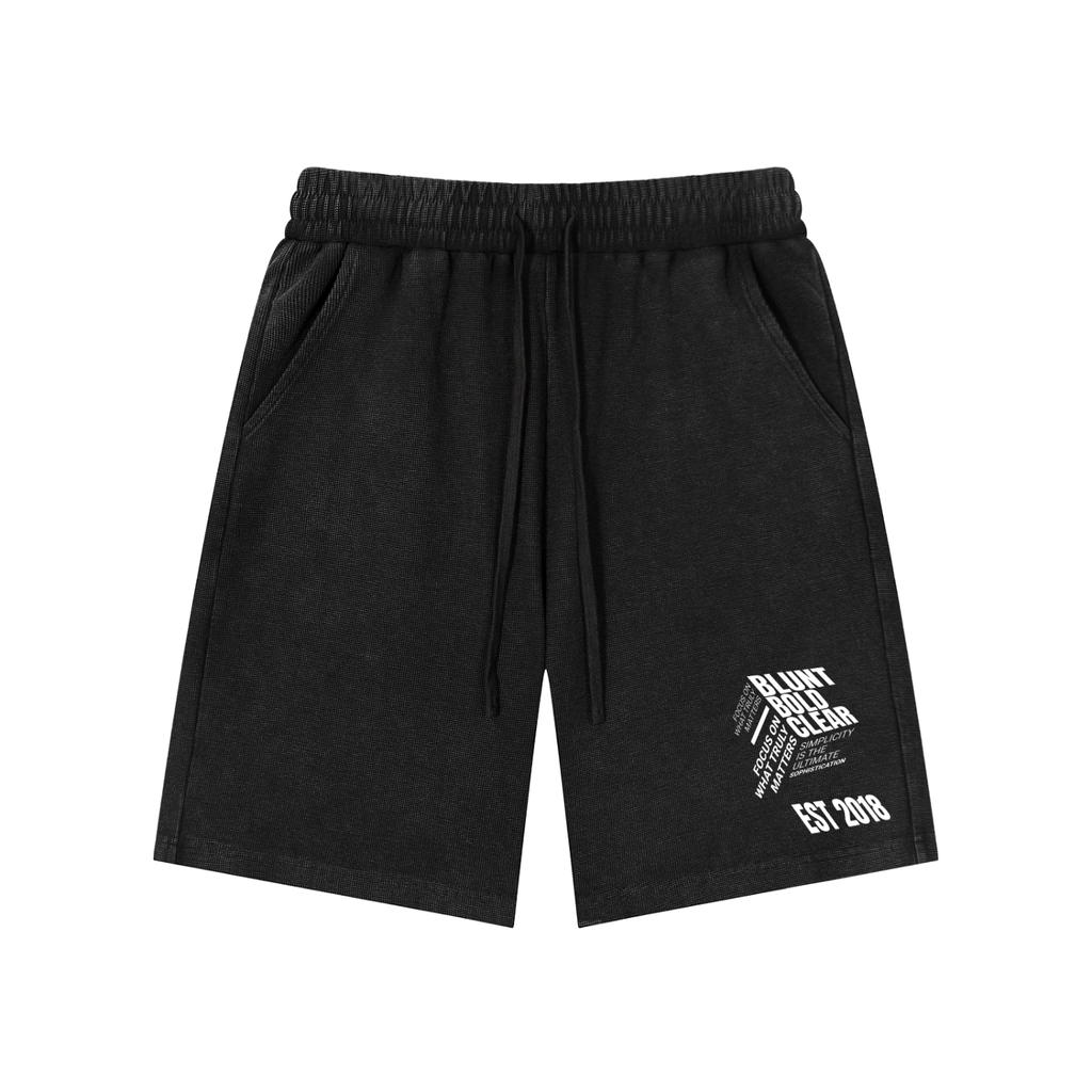 Mens Mineral Wash Waffle Knit Shorts
