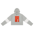 WOMENS 'DOPE'  Cropped Lace-Panel Hoodie