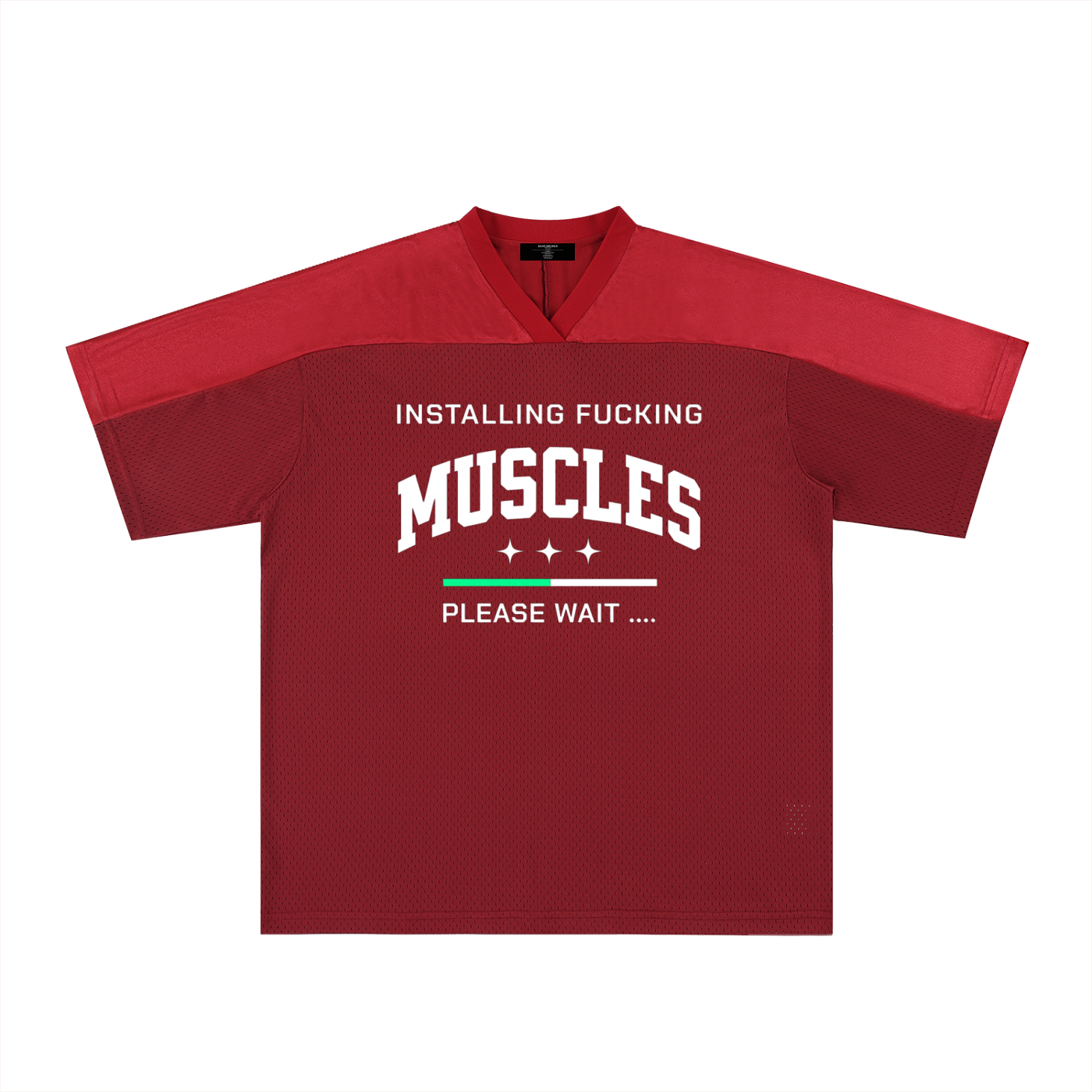 Mens MUSCLES  Oversized Mesh V-Neck Soccer Jersey
