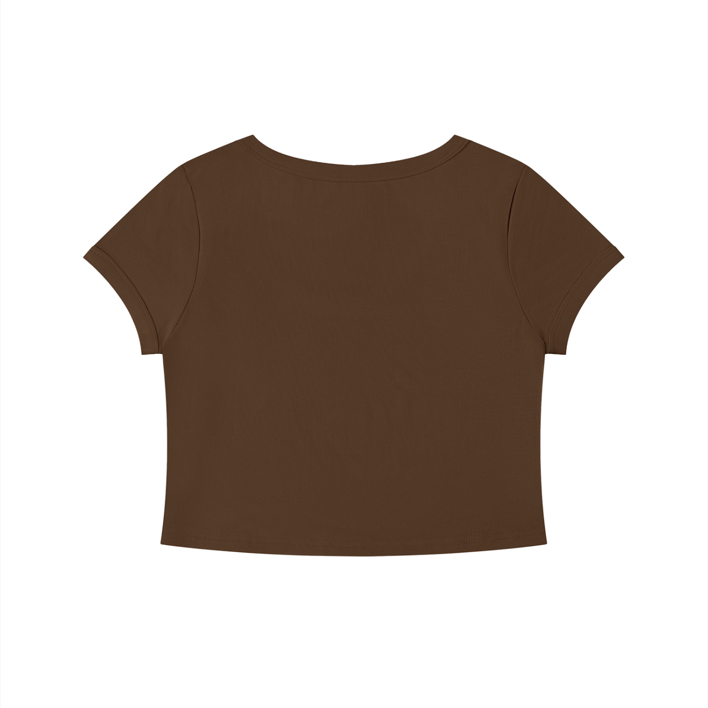 Womens 'ENIGMA' Solid Color Slim Crop Tee