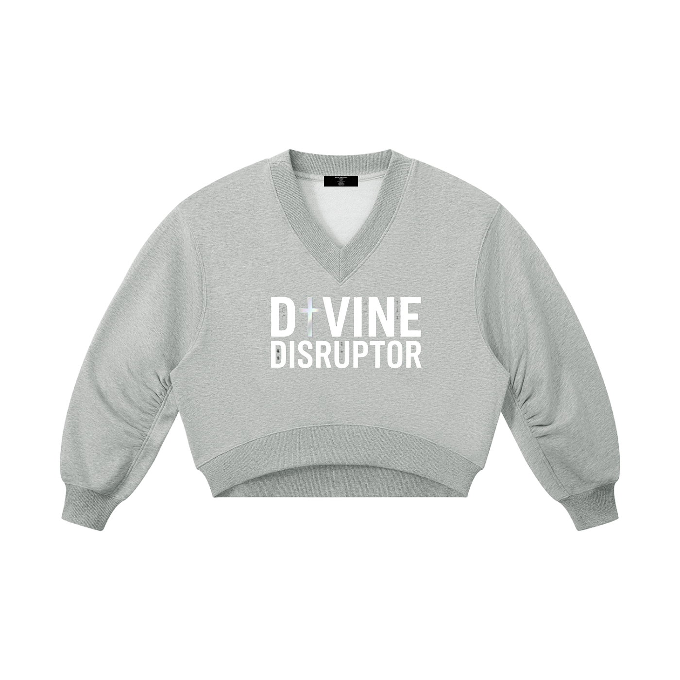 Women’s 'DIVINE DISRUPTOR' Crop V-Neck Sweat Top