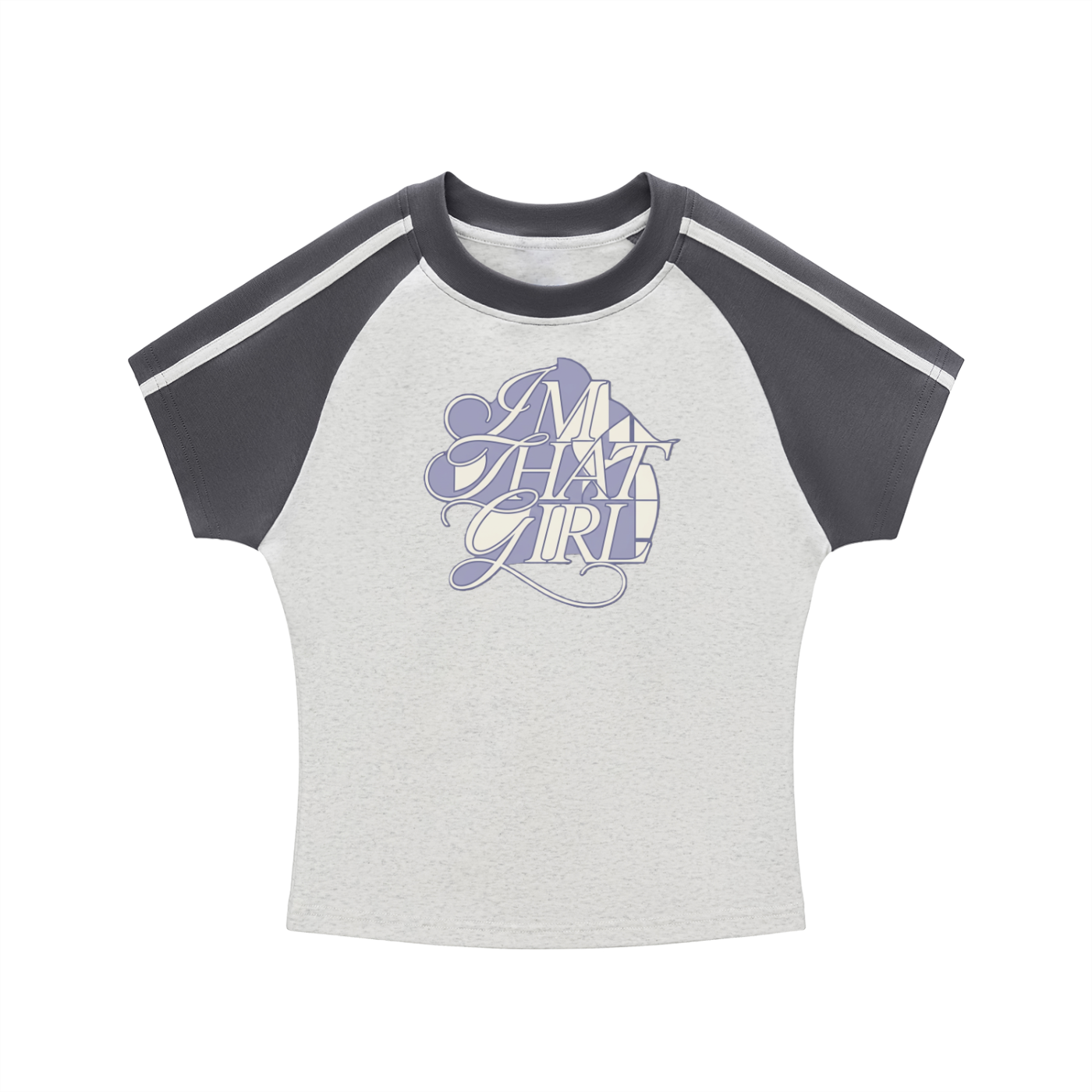 WOMENS 'THAT GIRL!' Contrast Stripes Bodycon Raglan Sleeve T-Shirt