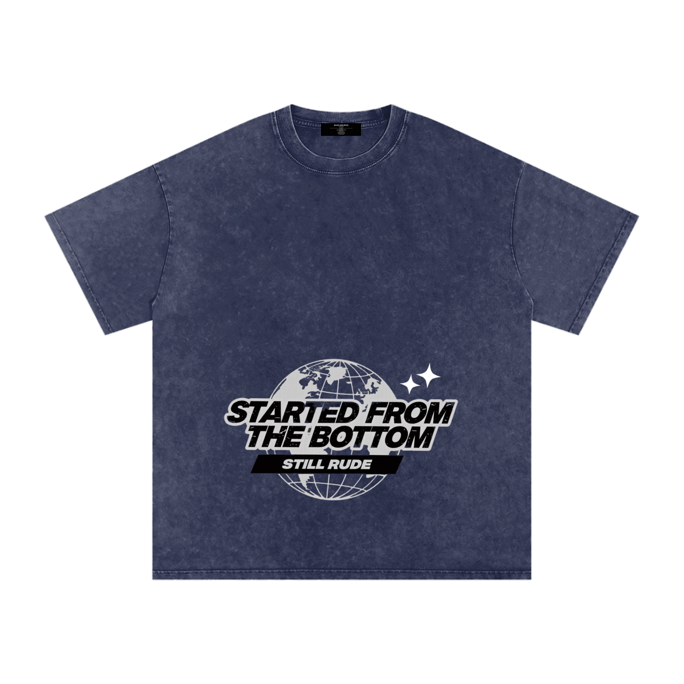 MENS ' FROM THE BOTTOM ' Snow Washed Oversized Cotton TEE
