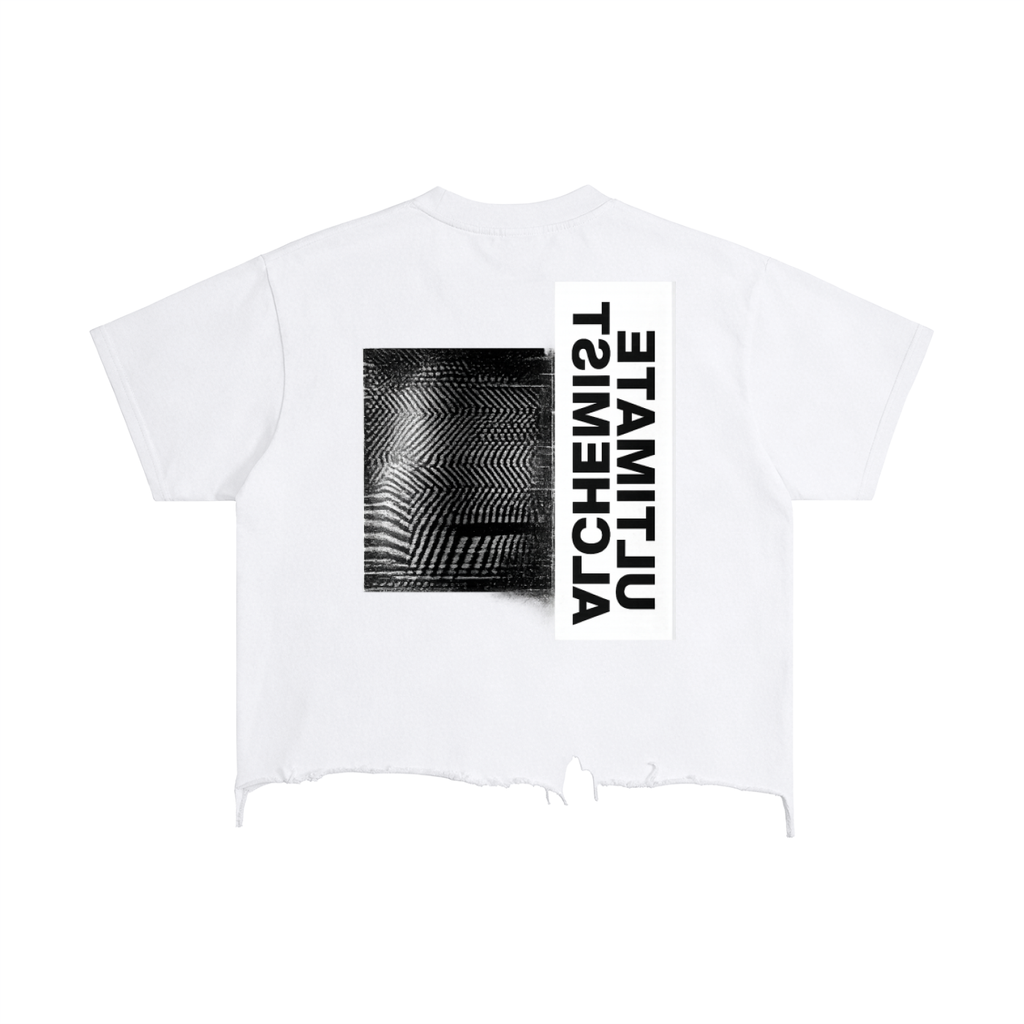 Mens 'ULTIMATE ALCHEMIST' Vintage Wash Boxy Distressed Hem Tee